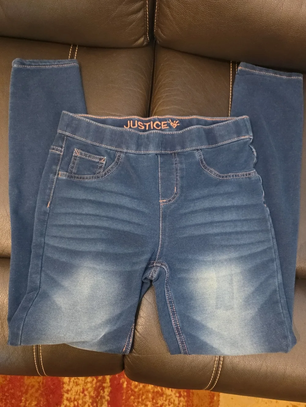 Justice Girls Navy Blue Pull-On Jeggings